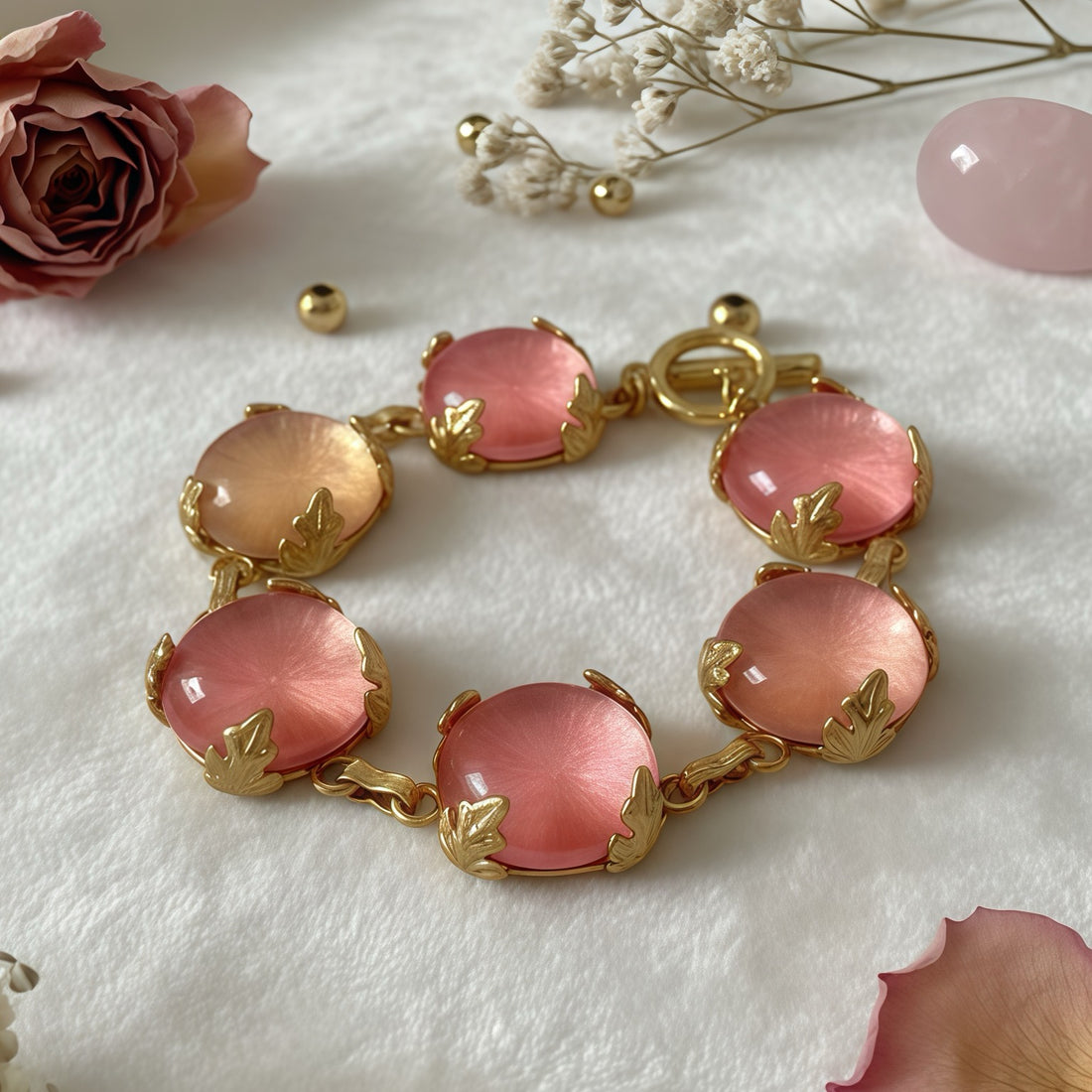 Gold-Plated · Sunburst Jelly-Glass Bracelet