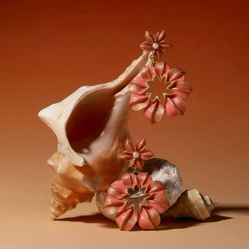 Gilt Enamel · Pearl-Core Bloom Studs