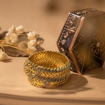 Real-Gold Plated · Serpentine Coil Pavé Bracelet
