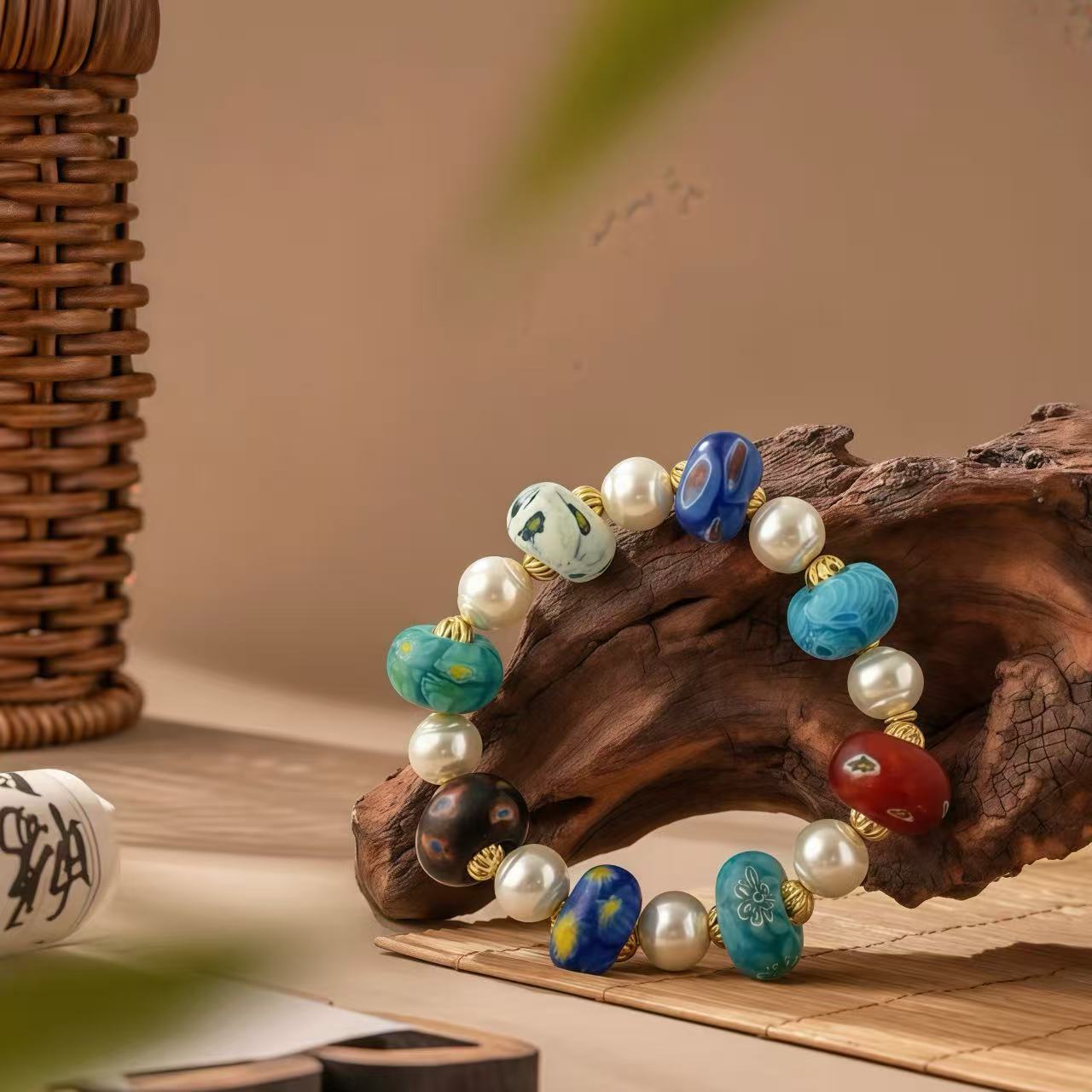 Handcrafted Ceramic Glaze · Pearl Mix Bracelet