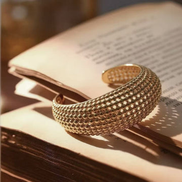 Gold-Plated Granulated Open Cuff